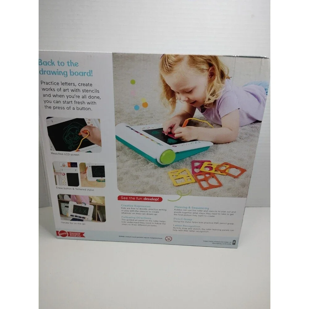 Fisher-Price Learn & Doodle Desk LCD Writing Pad w/ Roll Wheel Age 3-4
